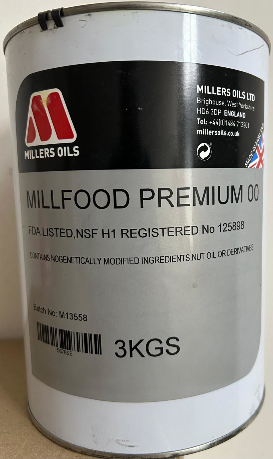 Gıda Onaylı Akışkan Gres 3 kg  Millers Oils Premium 00