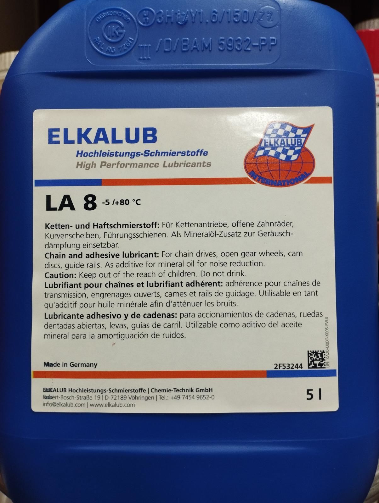 ELKALUB LA 8-5 LT Matbaa Makinası Özel Zincir Yağı
