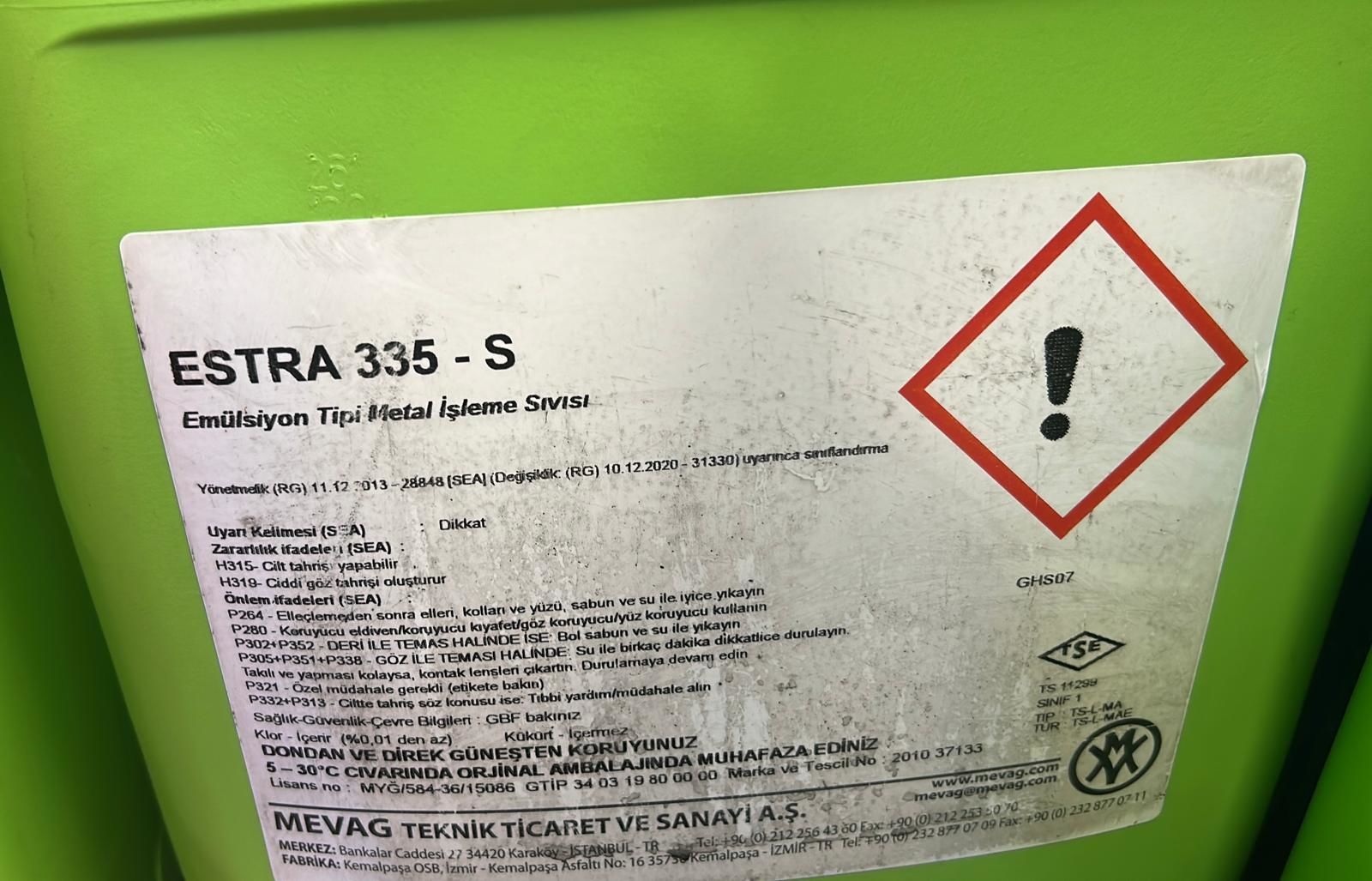CASTROL HYSOL MB 5O MUADİLİ -MEVAG ESTRA 335-S BORYAĞ 25 KG