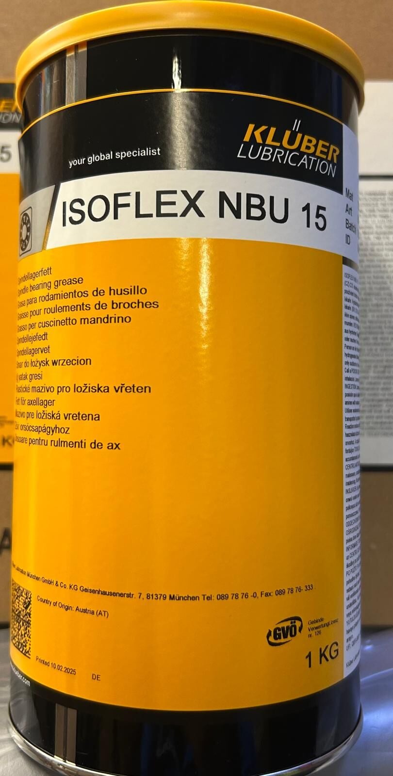 Klüber Isoflex NBU 15 Yüksek Hız Gresi 1 kg