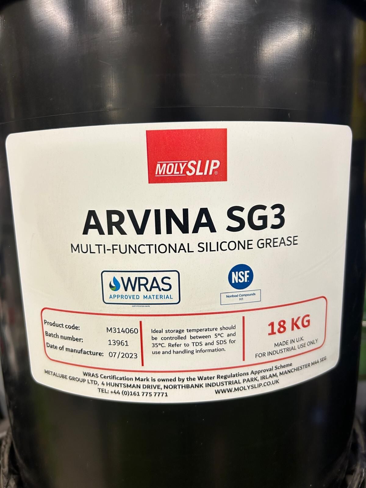 GIDA VE İÇME SUYU ONAYLI SİLİKON GRES 18 KG